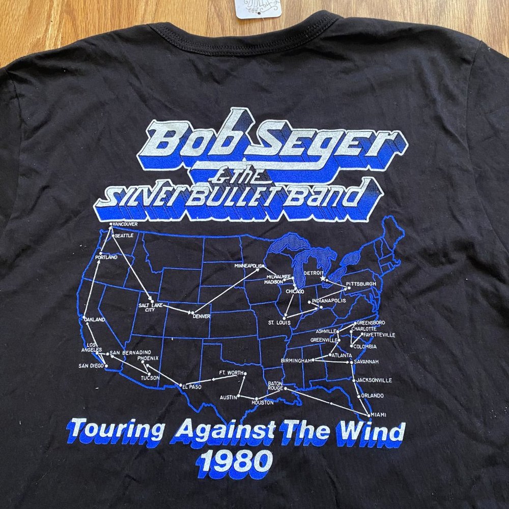 NEW FREE PEOPLE BOB SEGER HORSES BLACK TEE SZ M L - Picture 7 of 9